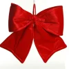 Large Padded Red Velour Bow Christmas Bells And Bows|