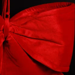 Large Padded Red Velour Bow Christmas Bells And Bows|