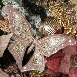 Large Pink with Gold Glitter Butterfly Clip Butterflies And Birds|