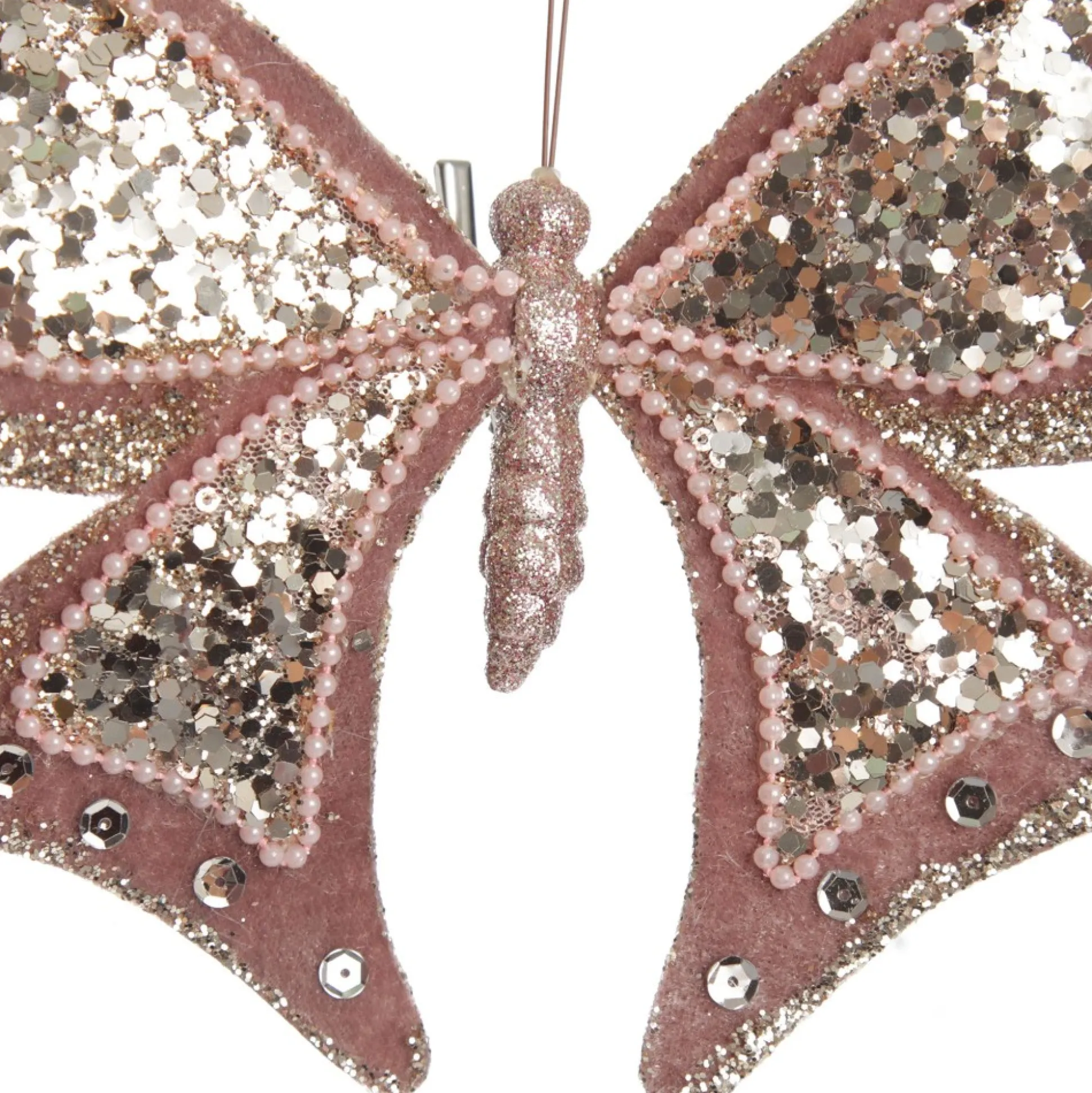 Large Pink with Gold Glitter Butterfly Clip Butterflies And Birds|