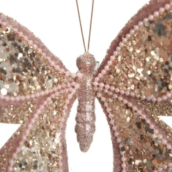 Large Pink with Gold Glitter Butterfly Clip Butterflies And Birds|