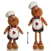 Large Plush Stretch Leg Gingerbread with Chef Hat Christmas Ornament Christmas Figurines|