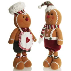 Large Plush Stretch Leg Gingerbread with Chef Hat Christmas Ornament Christmas Figurines|