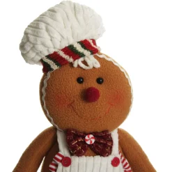 Large Plush Stretch Leg Gingerbread with Chef Hat Christmas Ornament Christmas Figurines|