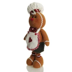 Large Plush Stretch Leg Gingerbread with Chef Hat Christmas Ornament Christmas Figurines|