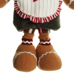 Large Plush Stretch Leg Gingerbread with Chef Hat Christmas Ornament Christmas Figurines|