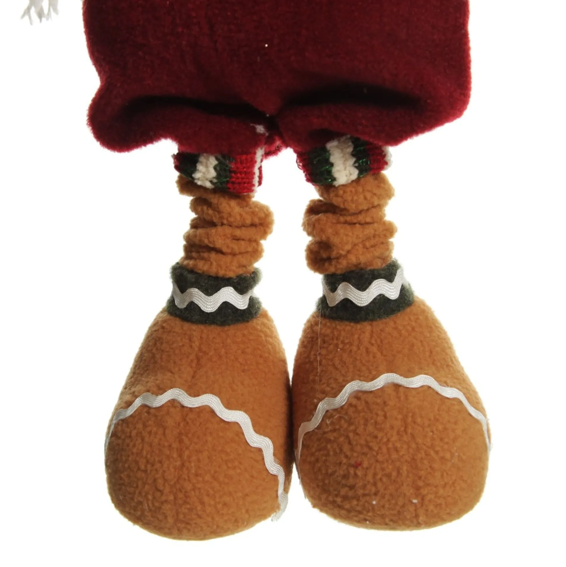 Large Plush Stretch Leg Gingerbread with Santa Hat Christmas Ornament Christmas Figurines|
