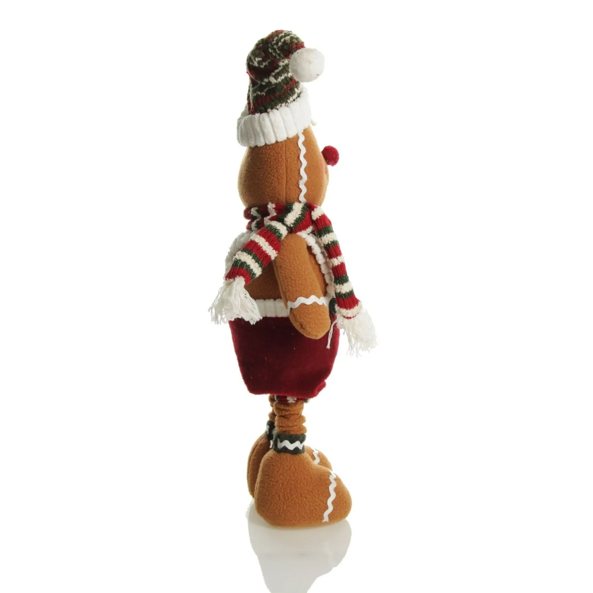 Large Plush Stretch Leg Gingerbread with Santa Hat Christmas Ornament Christmas Figurines|