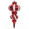 Large Red and White Stripe Candy Christmas Drop Hanging Decoration Finials And Drops|
