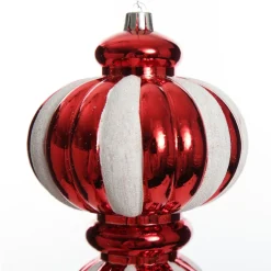 Large Red and White Stripe Candy Christmas Drop Hanging Decoration Finials And Drops|