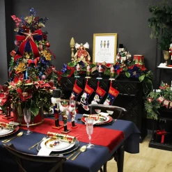 Large Red Christmas Long Drop Decoration - Set of 3 Finials And Drops|