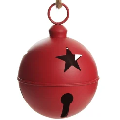 Large Red Metal Bell Decoration Christmas Bells And Bows|