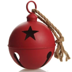 Large Red Metal Bell Decoration Christmas Bells And Bows|