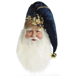 Large Santa Head with Blue Hat Christmas Wall Hanging Wall Hangings And Signs|