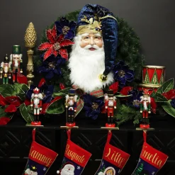 Large Santa Head with Blue Hat Christmas Wall Hanging Wall Hangings And Signs|