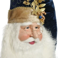 Large Santa Head with Blue Hat Christmas Wall Hanging Wall Hangings And Signs|