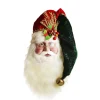 Large Santa Head with Red and Green Christmas Wall Hanging Wall Hangings And Signs|