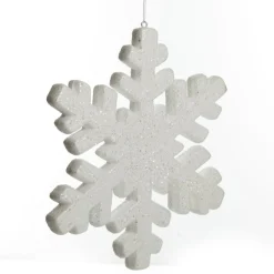 Large White Glitter Hanging Snowflake Snowflakes And Stars|