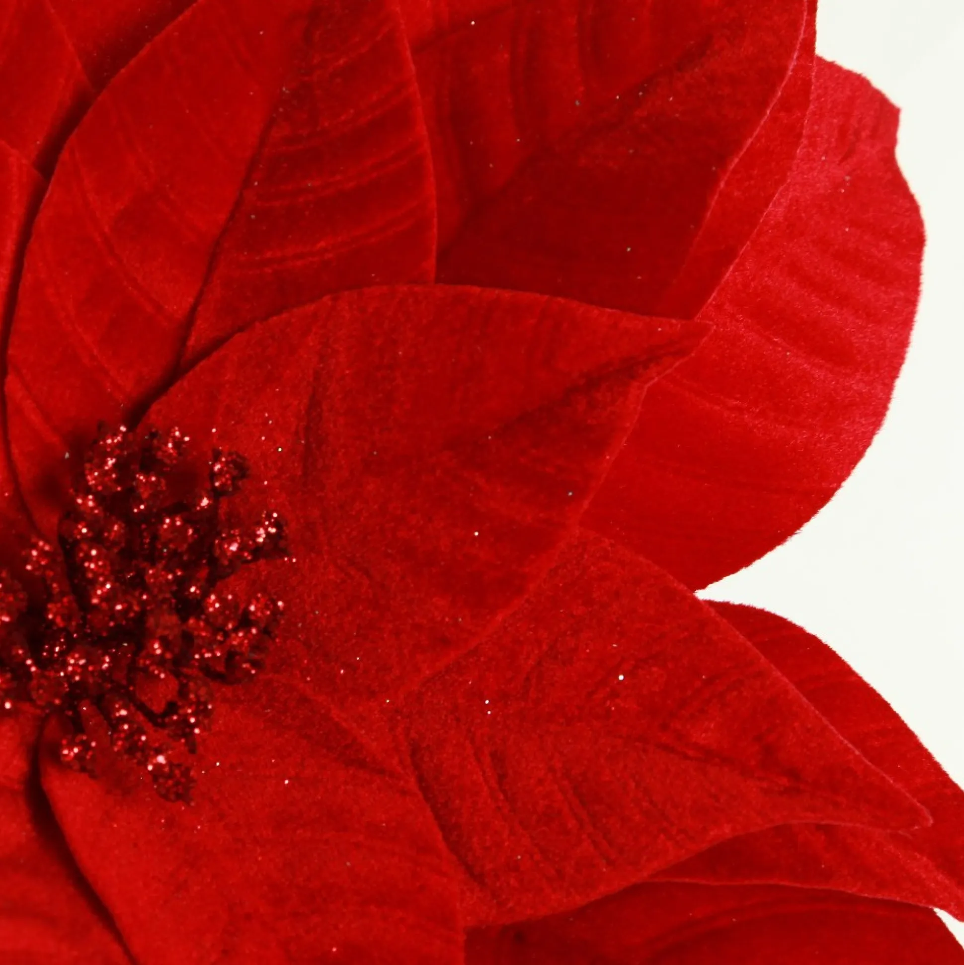 Layered Red Velvet Poinsettia Flower Stem Christmas Flowers|