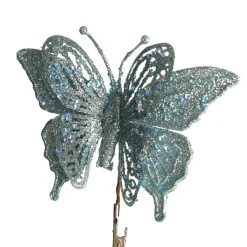 Light Blue Glitter Butterfly Clip Butterflies And Birds|