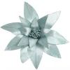 Light Blue Lily Flower Stem with Glitter Trim Christmas Flowers|