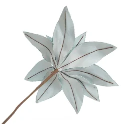 Light Blue Lily Flower Stem with Glitter Trim Christmas Flowers|