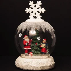 Light Up Musical Santa Globe Light-Up Scenes And Ornaments|