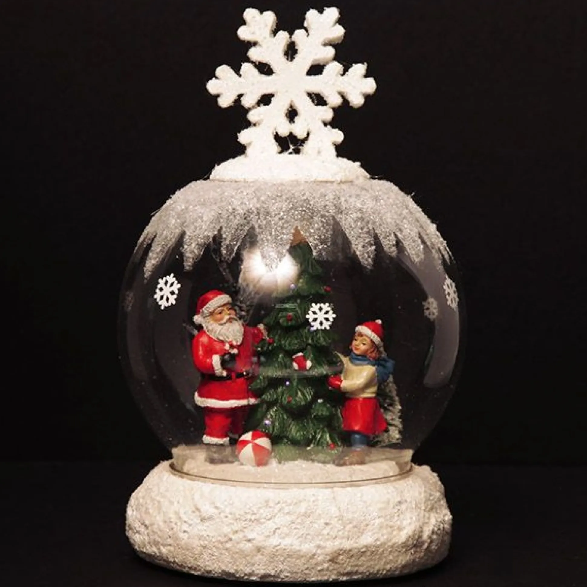Light Up Musical Santa Globe Light-Up Scenes And Ornaments|