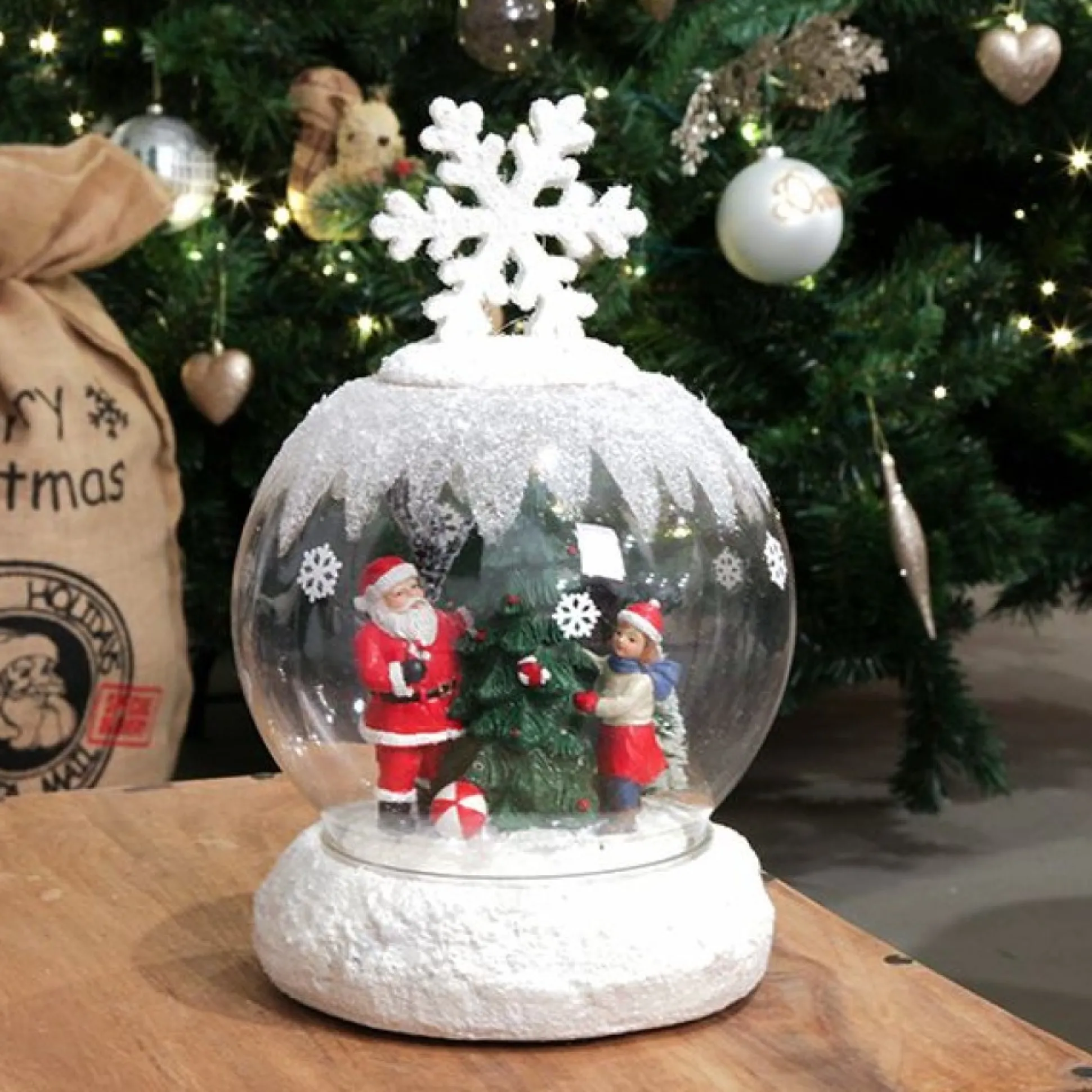 Light Up Musical Santa Globe Light-Up Scenes And Ornaments|
