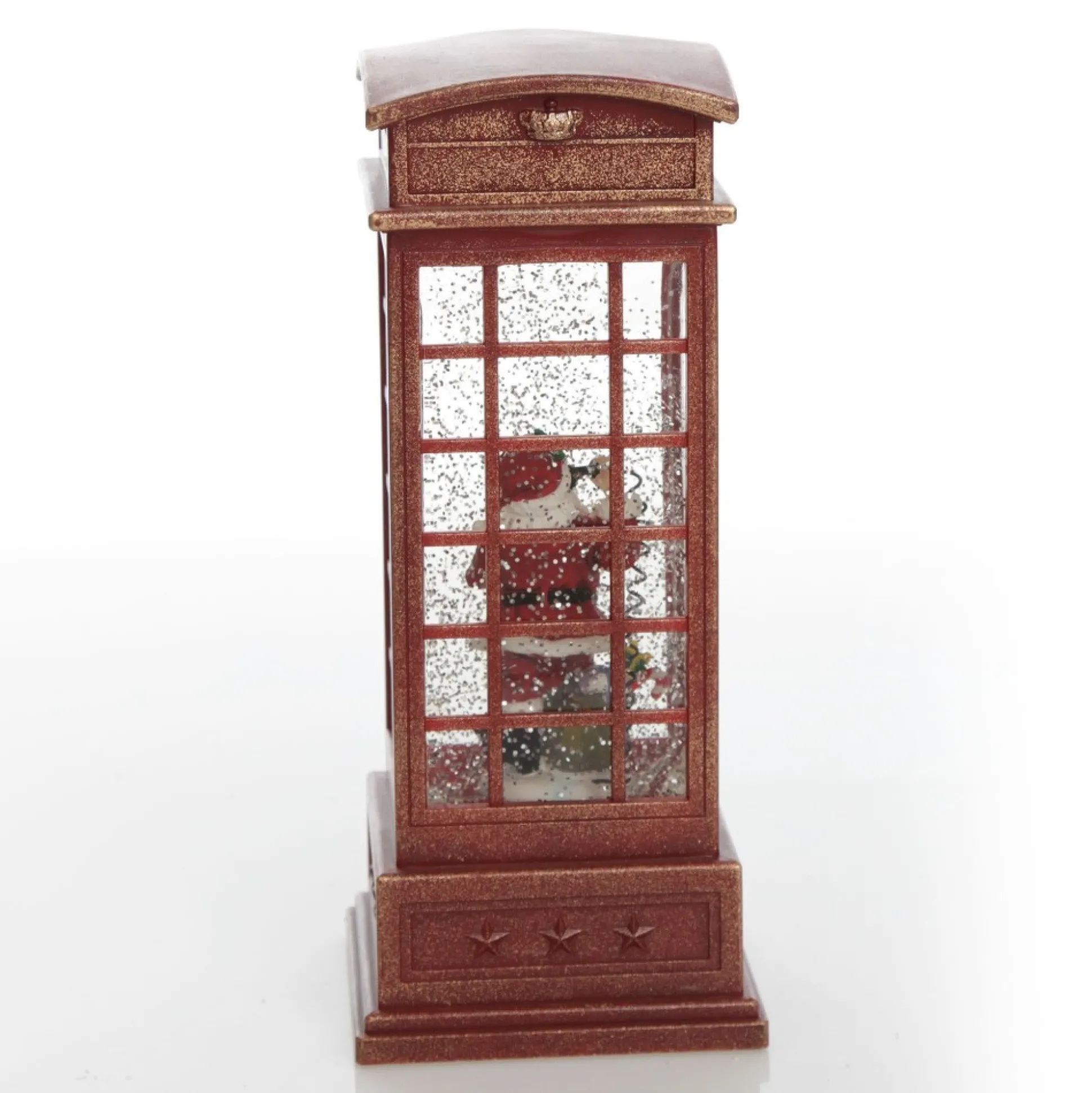 Light Up Musical Telephone Booth with Santa Christmas Ornament Light-Up Scenes And Ornaments|