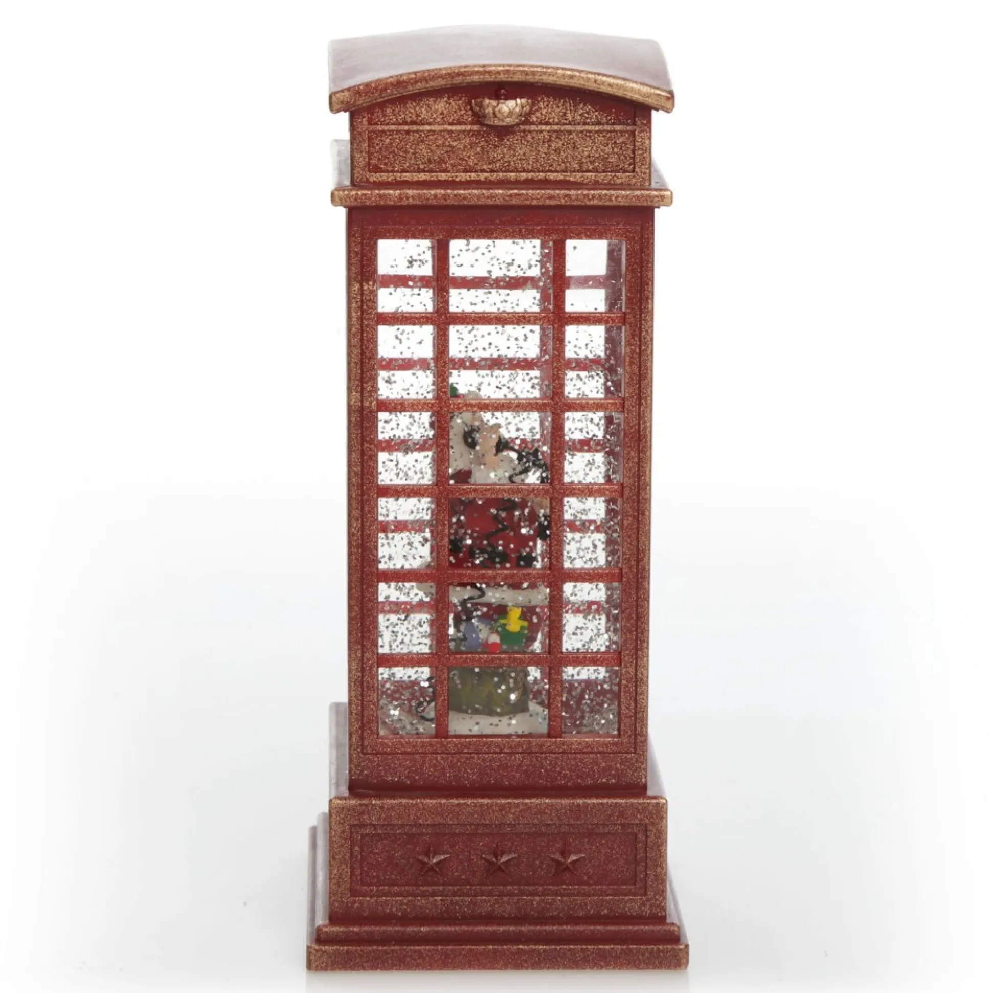 Light Up Musical Telephone Booth with Santa Christmas Ornament Light-Up Scenes And Ornaments|