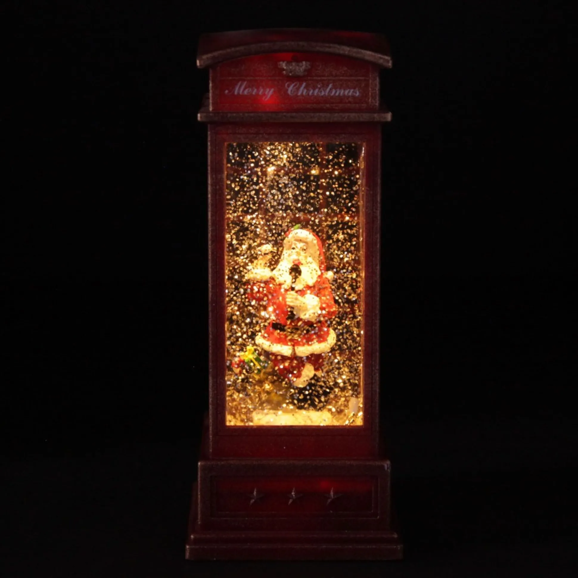 Light Up Musical Telephone Booth with Santa Christmas Ornament Light-Up Scenes And Ornaments|