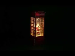 Light Up Musical Telephone Booth with Santa Christmas Ornament Light-Up Scenes And Ornaments|