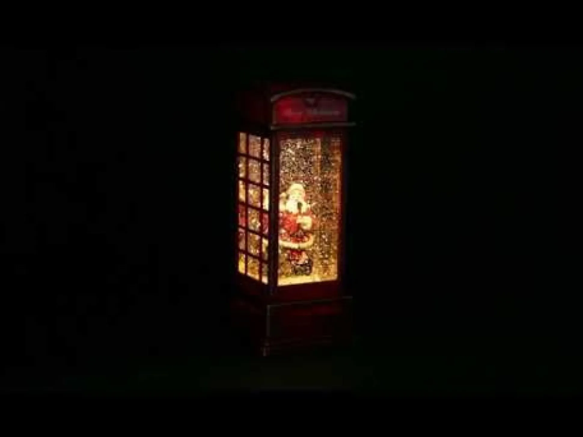 Light Up Musical Telephone Booth with Santa Christmas Ornament Light-Up Scenes And Ornaments|