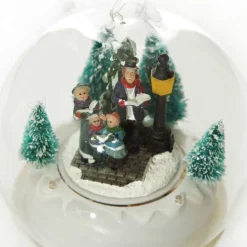 Lightup Christmas Carolers Glass Ball Light-Up Scenes And Ornaments|