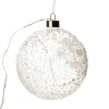 Lightup Clear Glass Glitter Bauble Decorative Christmas Baubles|