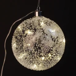 Lightup Clear Glass Glitter Bauble Decorative Christmas Baubles|