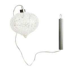 Lightup Clear Glass Glitter Bauble Decorative Christmas Baubles|