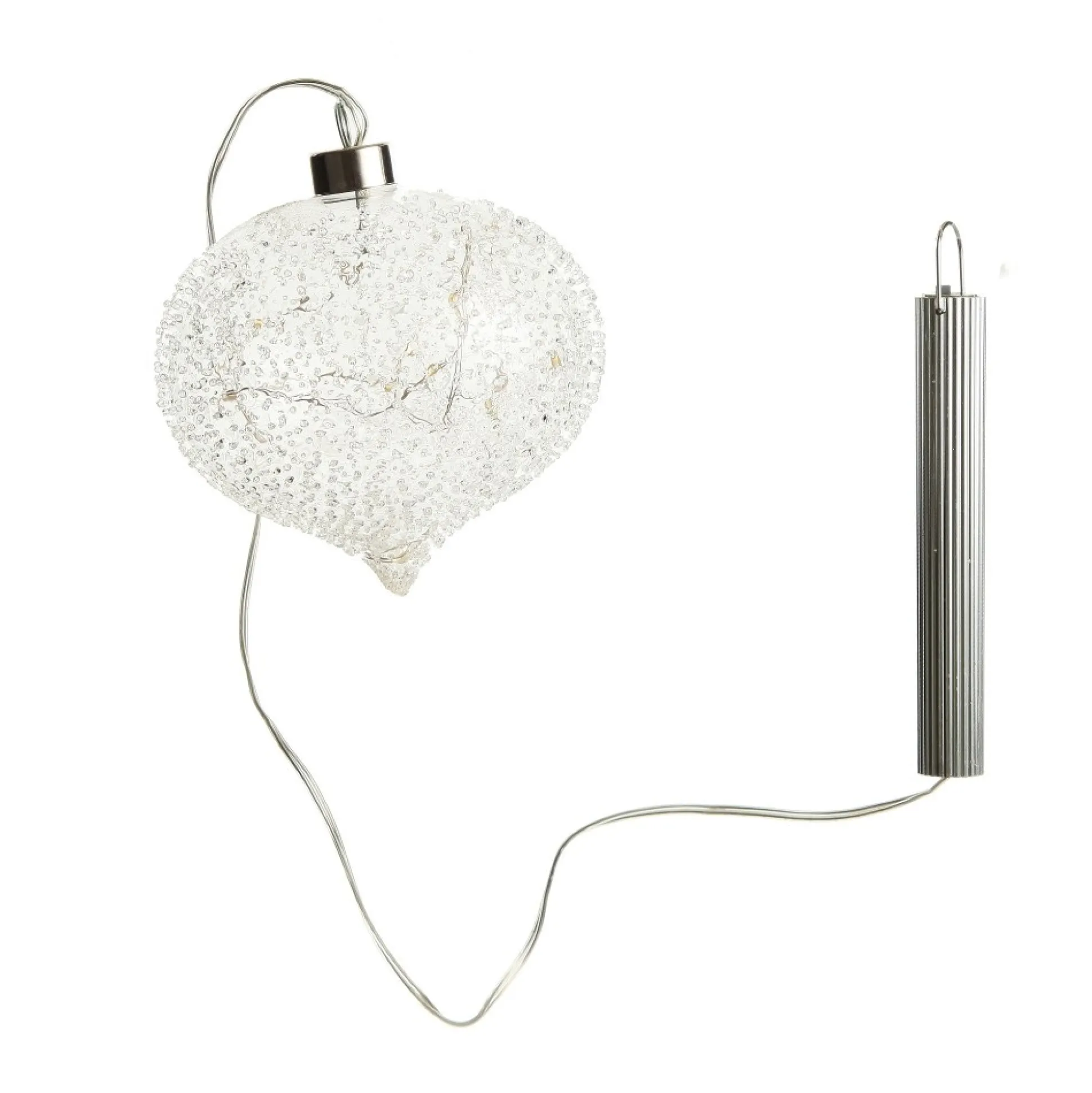 Lightup Clear Glass Glitter Bauble Decorative Christmas Baubles|