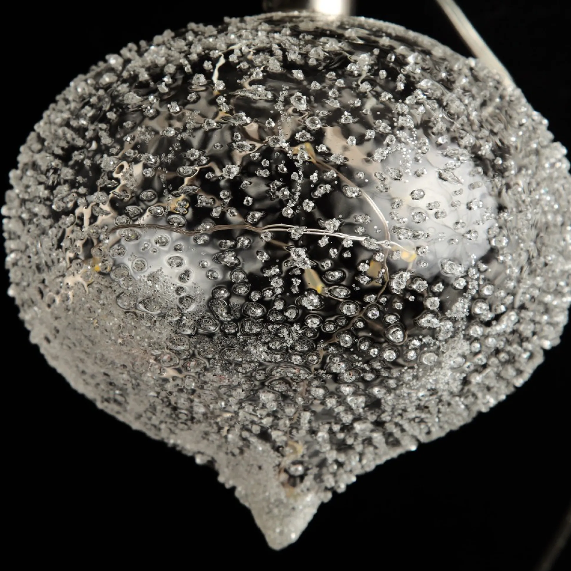 Lightup Clear Glass Glitter Bauble Decorative Christmas Baubles|