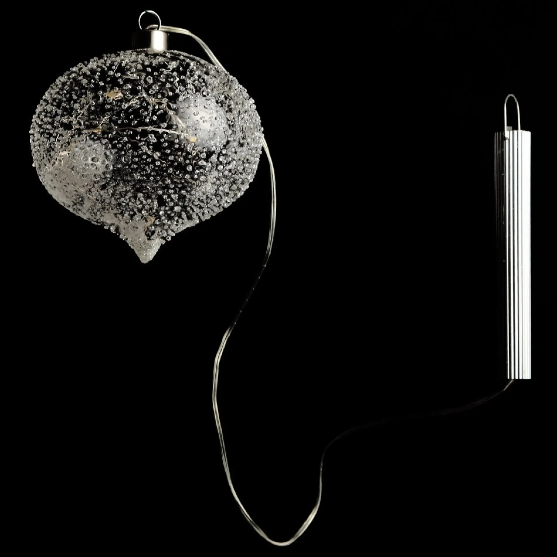 Lightup Clear Glass Glitter Bauble Decorative Christmas Baubles|