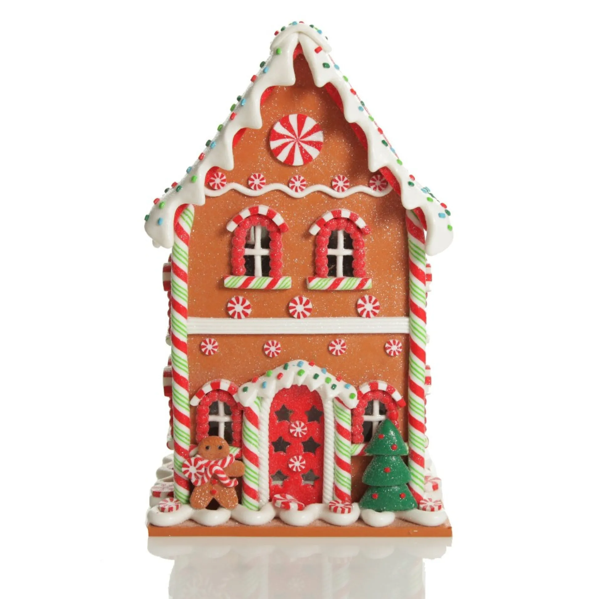Lightup Gingerbread House Christmas Ornament Light-Up Scenes And Ornaments|