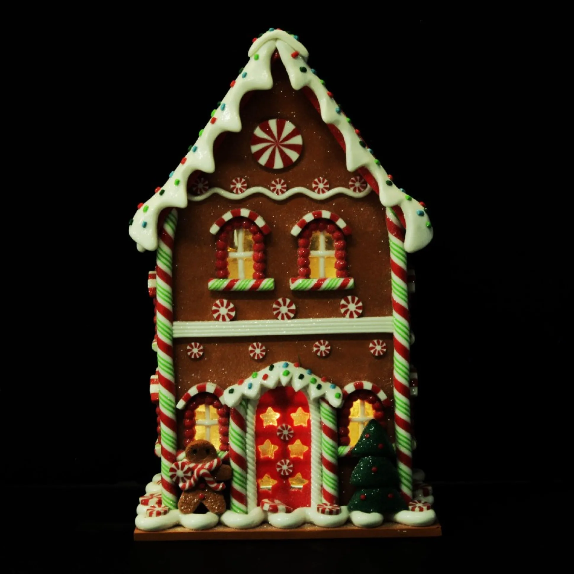 Lightup Gingerbread House Christmas Ornament Light-Up Scenes And Ornaments|