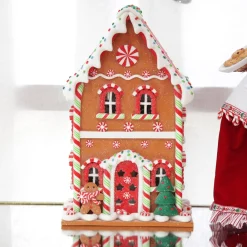 Lightup Gingerbread House Christmas Ornament Light-Up Scenes And Ornaments|