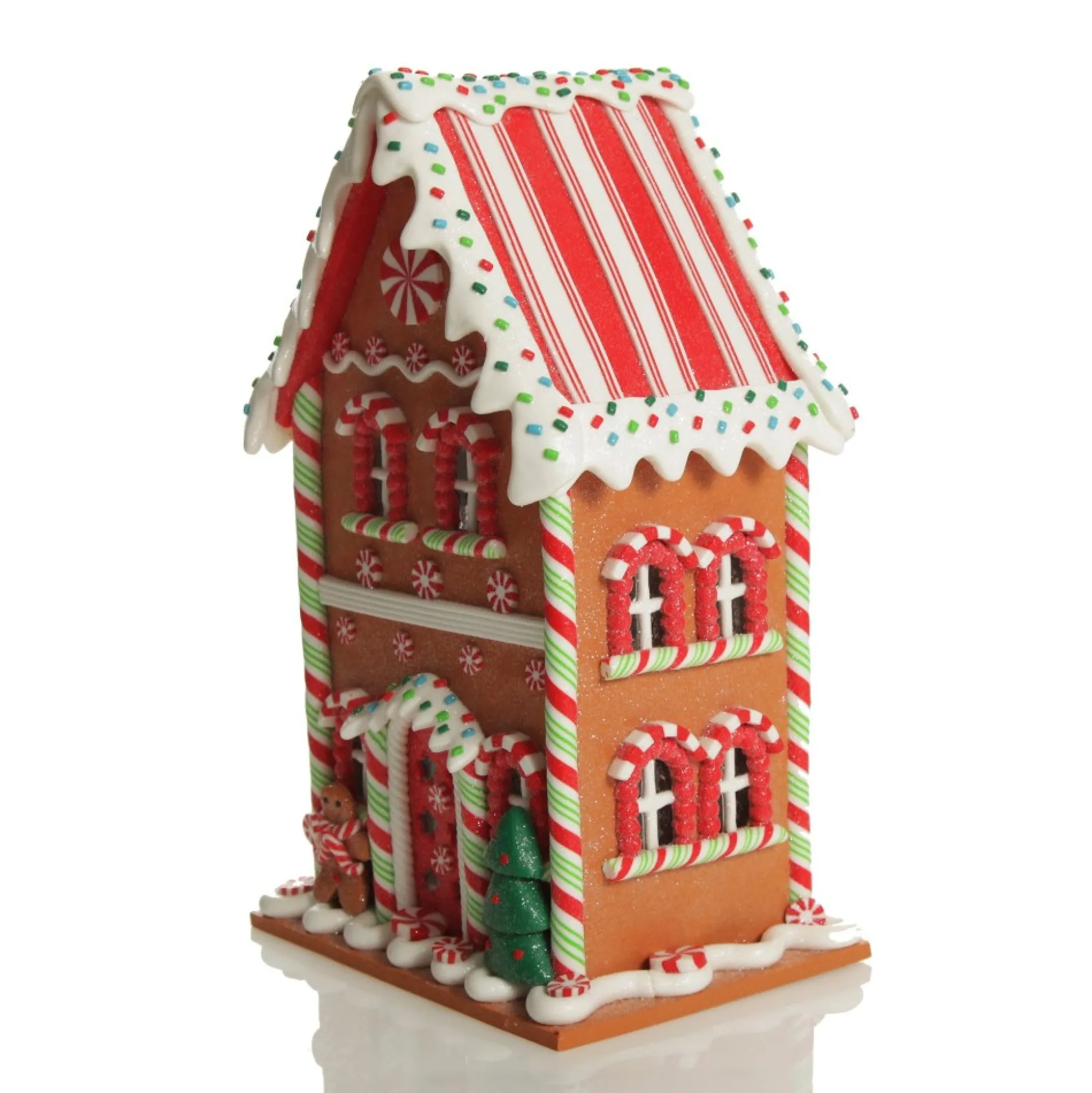 Lightup Gingerbread House Christmas Ornament Light-Up Scenes And Ornaments|