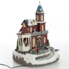 Lightup Musical Large Red Winter House Christmas Ornament Light-Up Scenes And Ornaments|