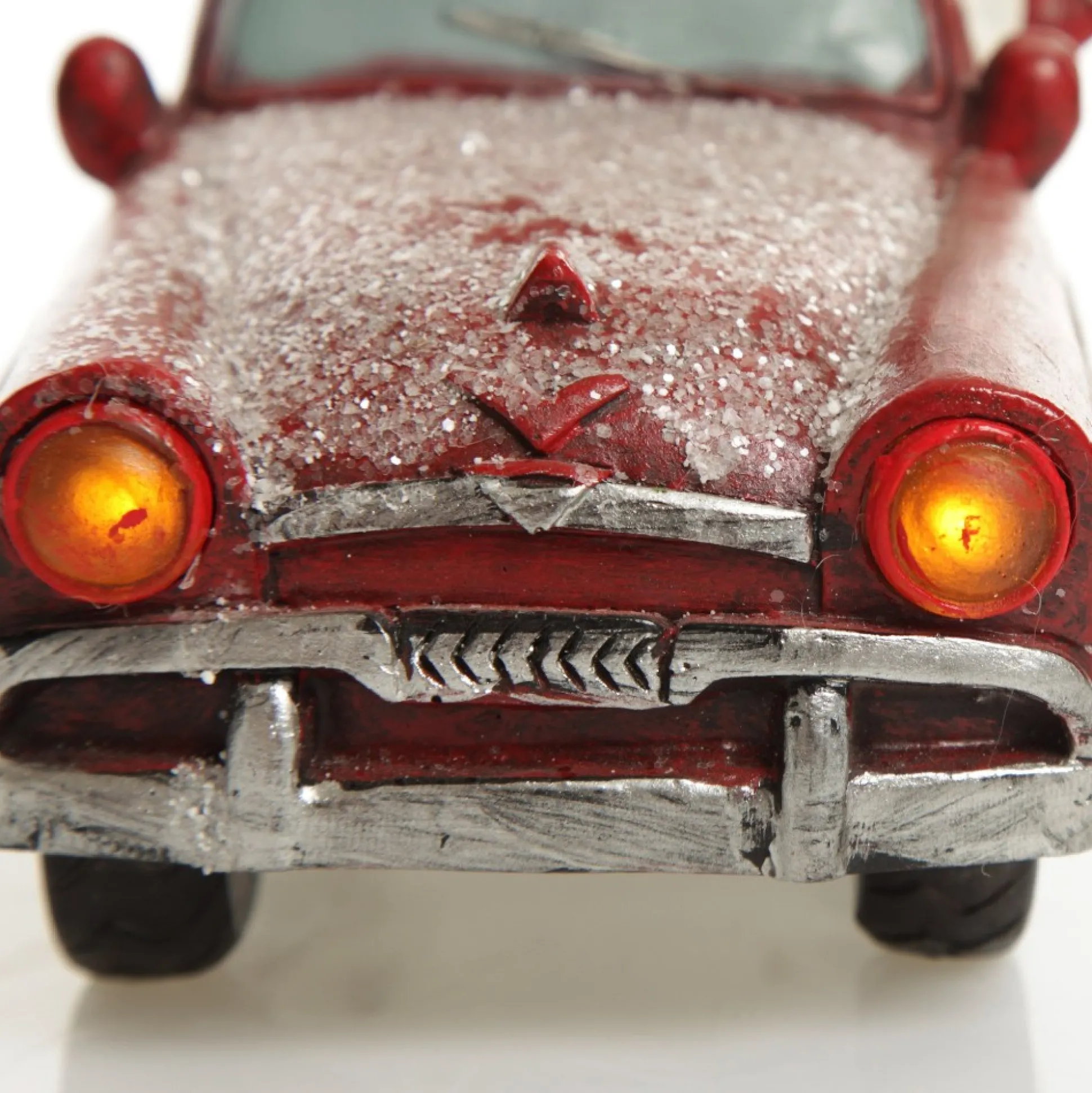 Lightup Santa in Car with Christmas Tree on Roof Ornament Light-Up Scenes And Ornaments|