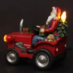 Lightup Santa on Tractor Christmas Ornament Light-Up Scenes And Ornaments|