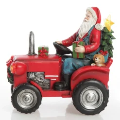 Lightup Santa on Tractor Christmas Ornament Light-Up Scenes And Ornaments|