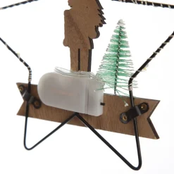 Lightup Wire Star Hanging Christmas Ornament with Nutcracker Holding Tree Christmas Tree Decorations|